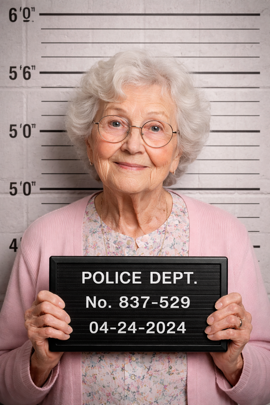 Mugshot of local grandma