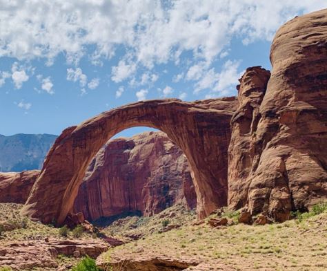 View of a mountain over head bend