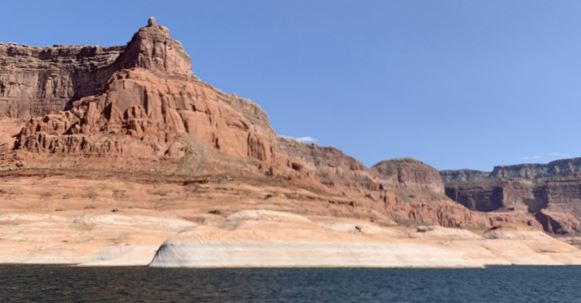 View of a mountain with a river below
