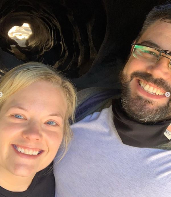 Morgan and her husband standing in one of King's Canyon's caves